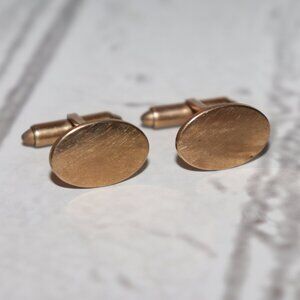 Men's Vintage gold brushed cufflinks Krementz .75"